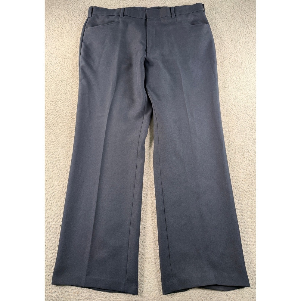 Vintage Levis Action Slacks Mens 38x31 Navy Blue Straight Wide Leg Made In USA